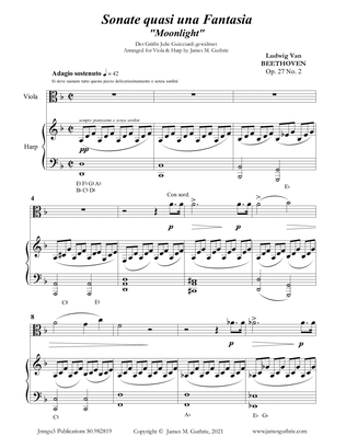 Beethoven: Adagio from the Moonlight Sonata for Violin & Harp