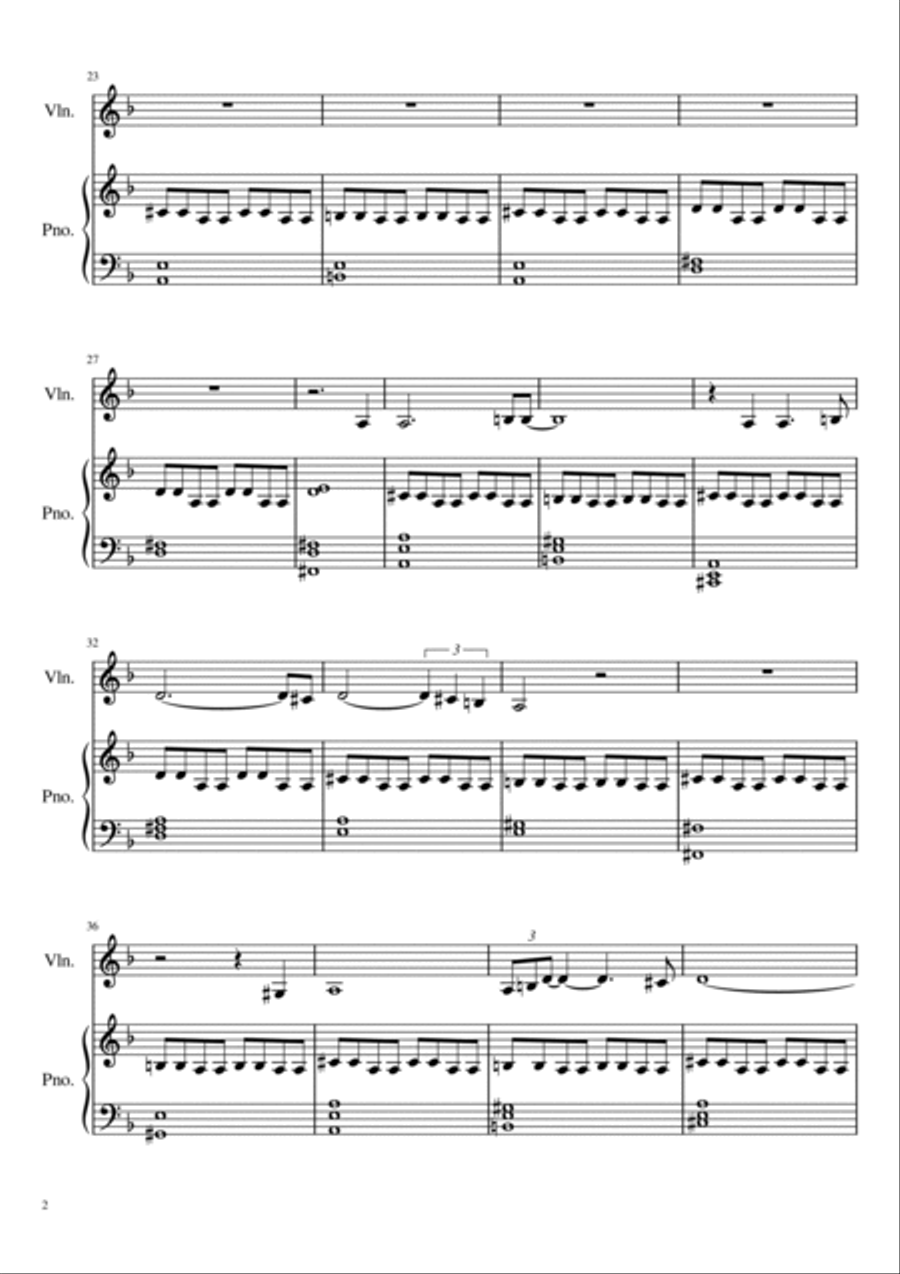 Gladiator Main Theme Violin Solo scores gallery preview page 3