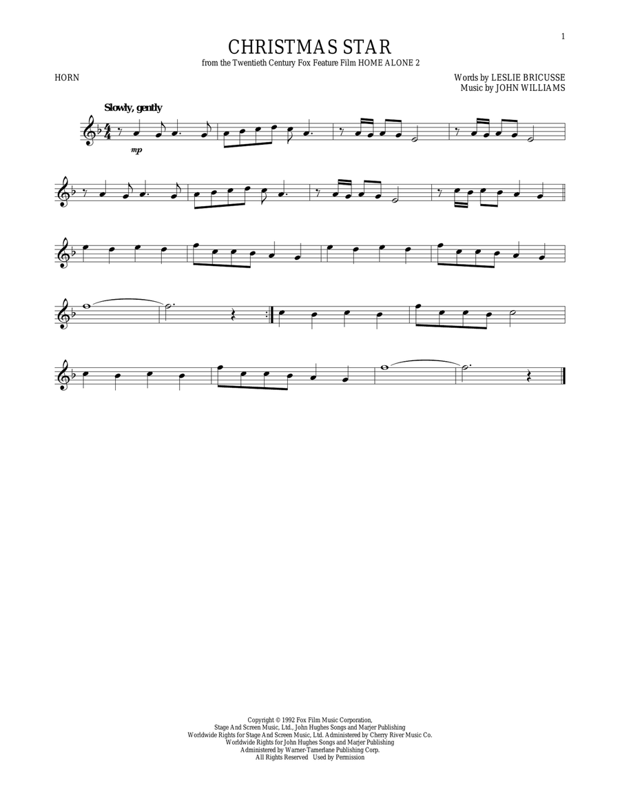 Christmas Star Horn Solo scores gallery preview page 1