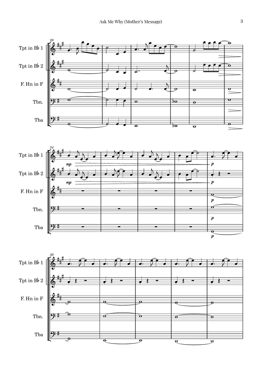The Boy And The Heron Brass Quintet scores gallery preview page 3