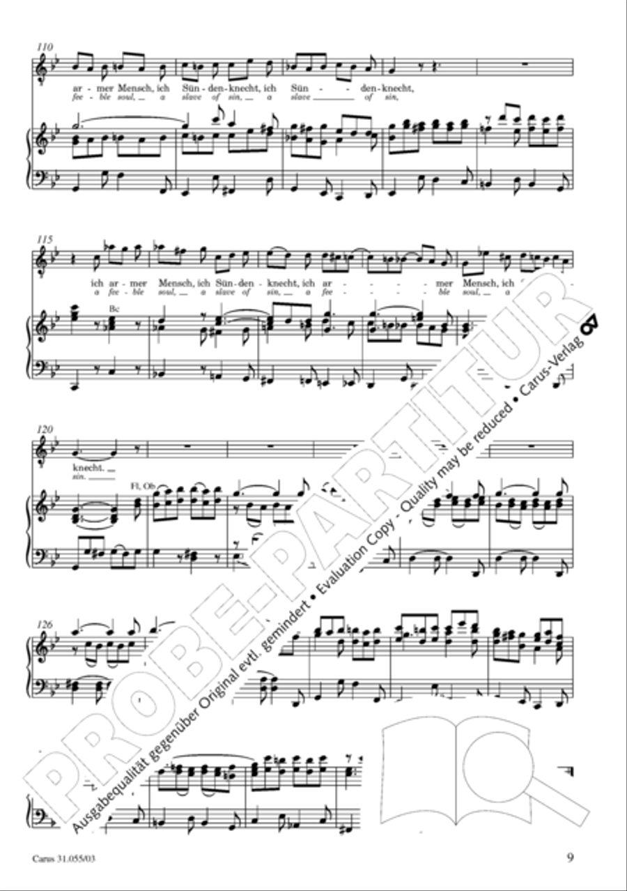A feeble soul, a slave of sin (Ich armer Mensch, ich Sundenknecht) 4-Part scores gallery preview page 10