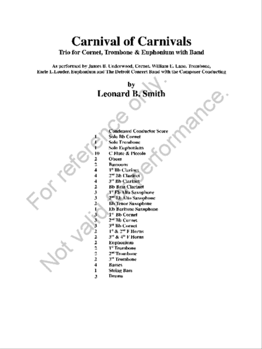 Carnival of Carnivals Carnival of Carnivals Concert Band scores gallery preview page 2