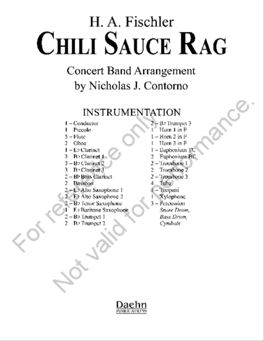 Chili Sauce Rag Concert Band scores gallery preview page 2