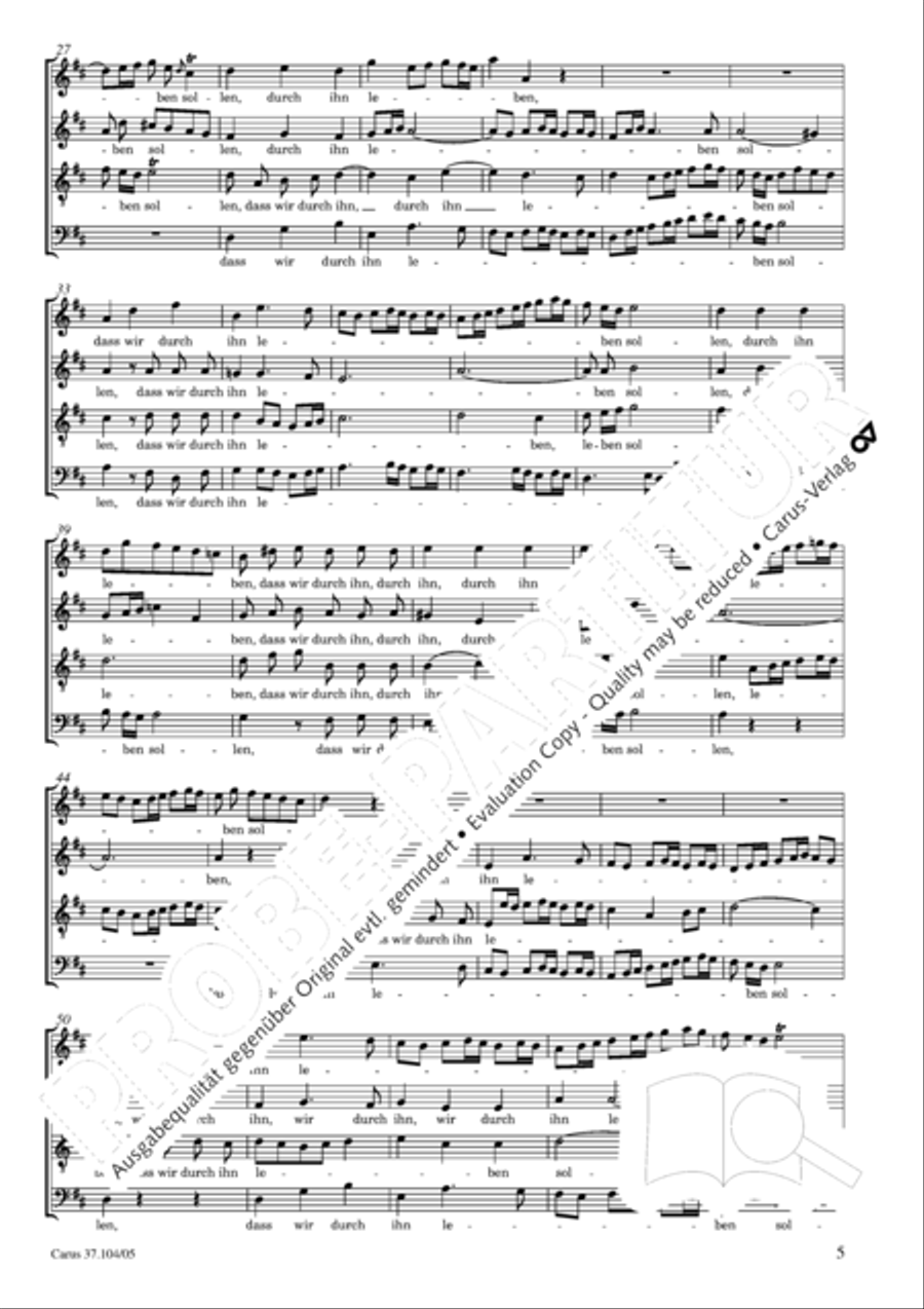 Ein Lammlein geht und tragt die Schuld 4-Part scores gallery preview page 6