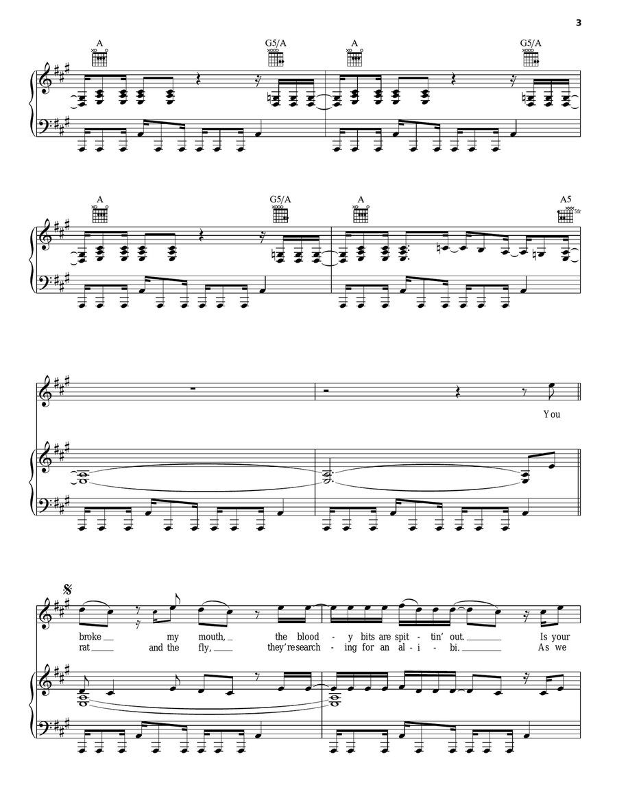 Crawl Crawl Piano, Vocal, Guitar scores gallery preview page 3