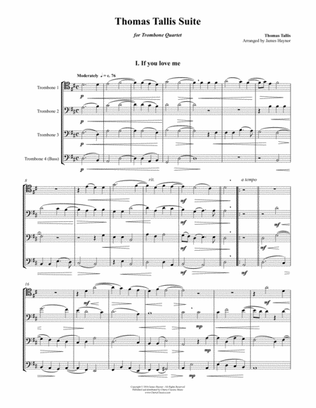 Book cover for Thomas Tallis Suite for Trombone Quartet