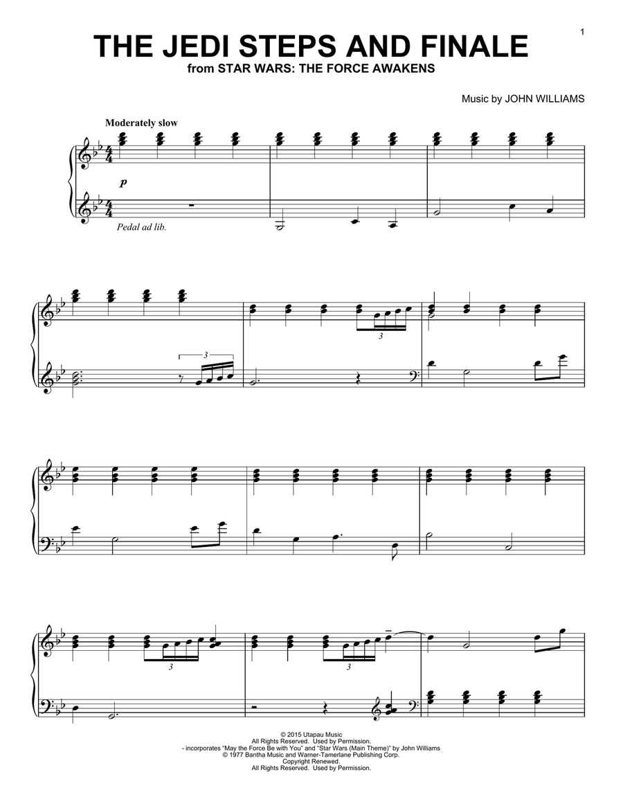 The Jedi Steps And Finale by John Williams - Piano Solo - Digital 