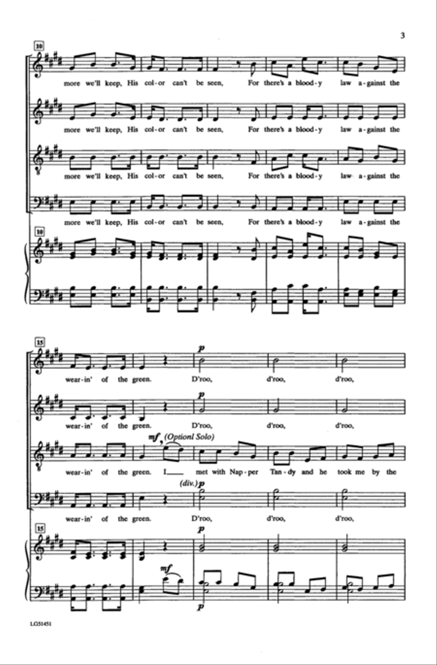 Wear'n of the Green Wear'n of the Green 4-Part scores gallery preview page 3