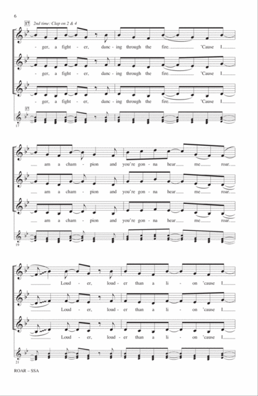 Roar (arr. Deke Sharon) Roar (arr. Deke Sharon) SSA scores gallery preview page 4