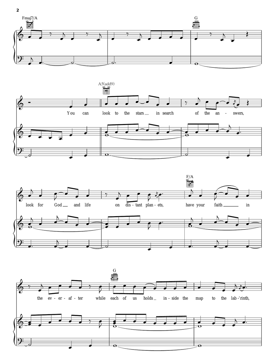 Heaven's Here On Earth Piano, Vocal, Guitar scores gallery preview page 2