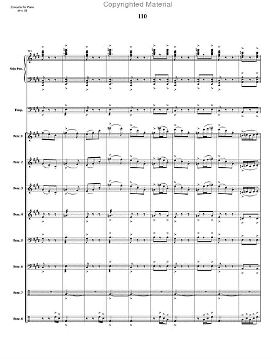 Concerto for Piano and Percussion Orchestra Percussion Ensemble scores gallery preview page 23