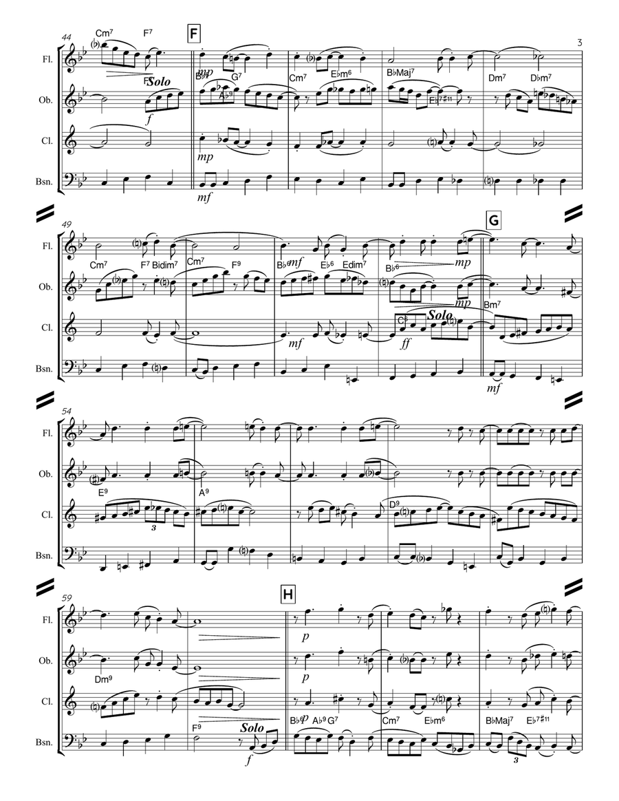 I've Got The World On A String Woodwind Quartet scores gallery preview page 4