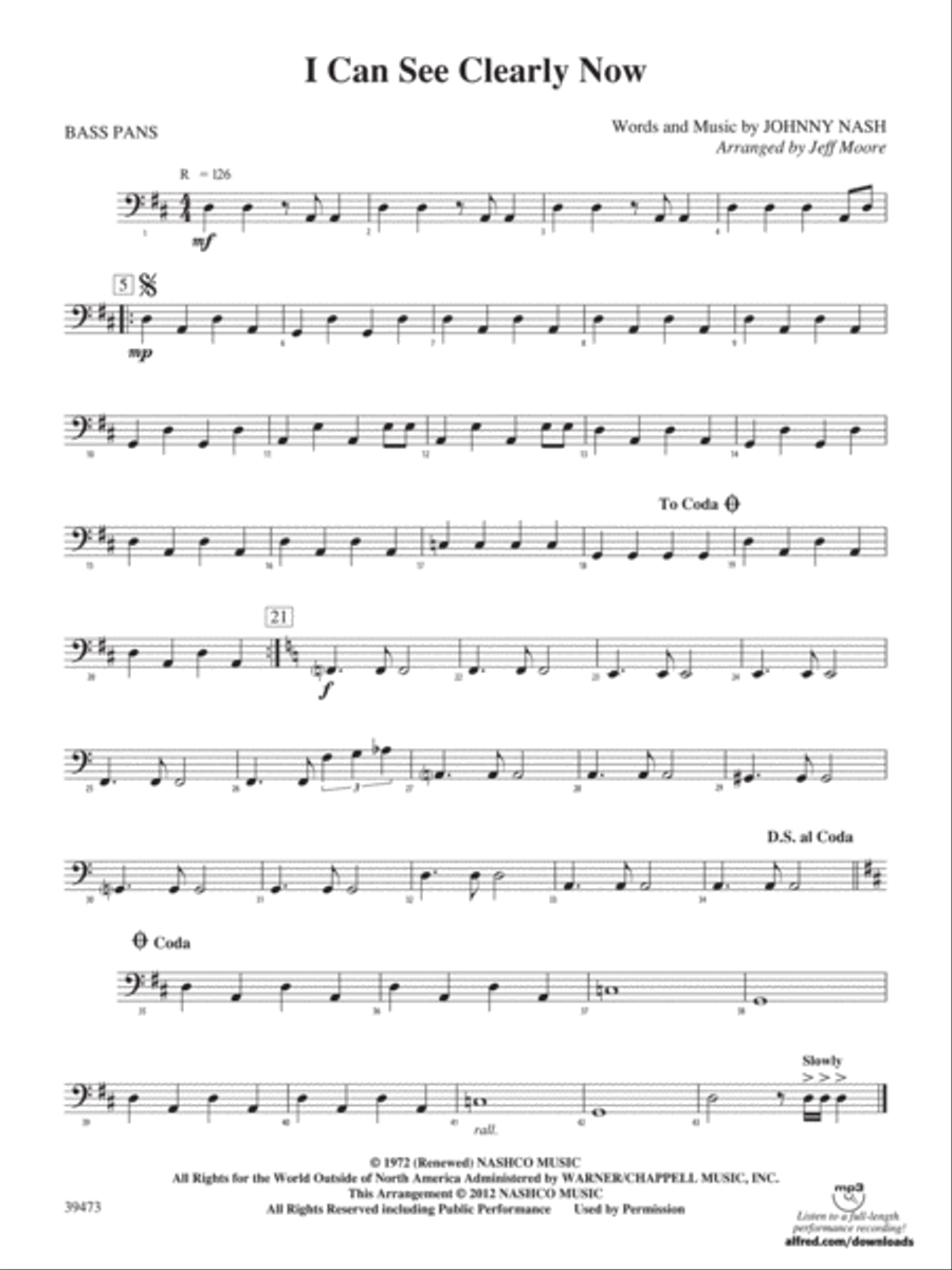 I Can See Clearly Now: 4th Percussion Percussion scores gallery preview page 1