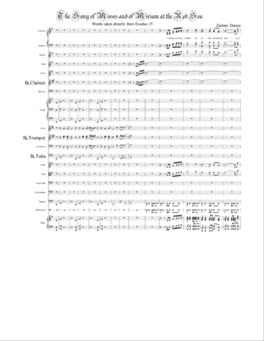 The Song of Moses and of Miriam at the Red Sea-Conductor's Score 4-Part scores gallery preview page 2