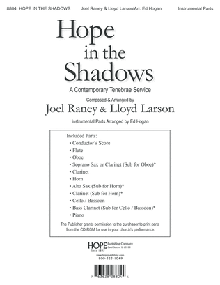 Book cover for Hope in the Shadows-Instrumental Parts-Digital Download