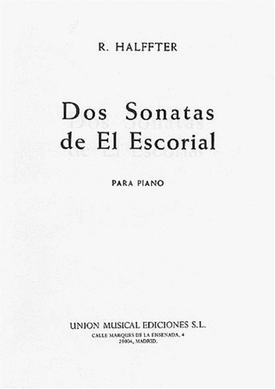 Rodolfo Halffter: Dos Sonatas De El Escorial Piano Solo scores gallery preview page 1