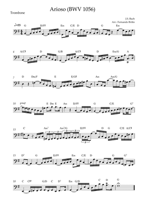 Arioso (J.S. Bach - BWV 1056) for Trombone Solo with Chords
