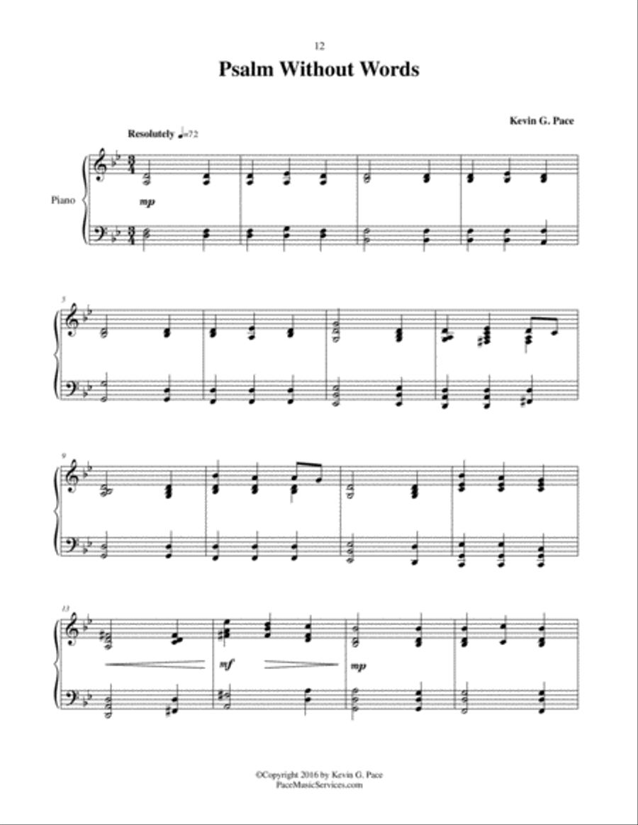 Psalm Without Words - Original Piano Solo Piano Solo scores gallery preview page 2