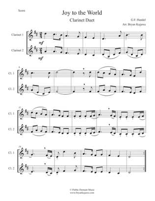 Joy to the World - Clarinet Duet
