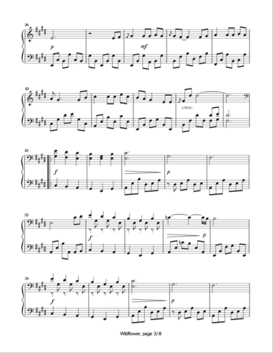 Wildflower Piano Solo scores gallery preview page 4