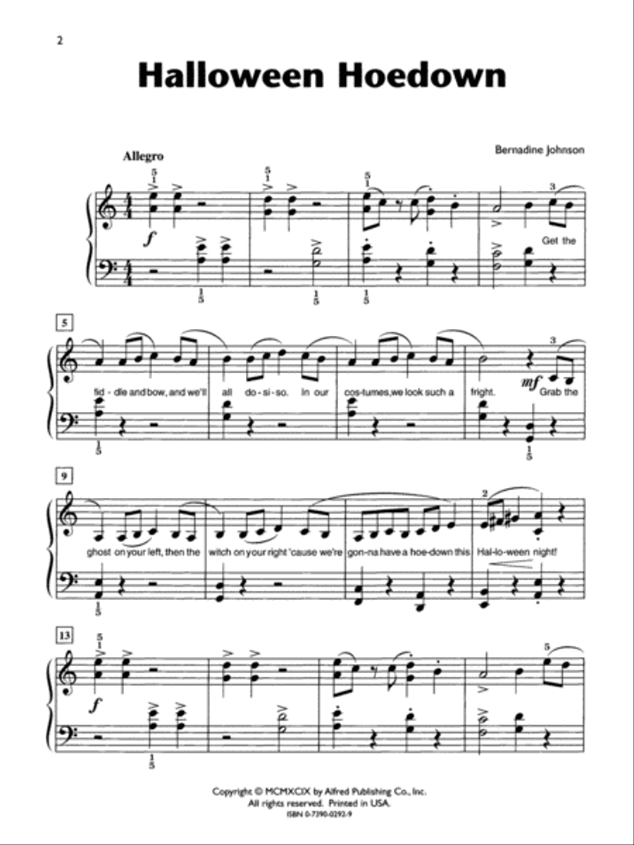 Halloween Hoedown Easy Piano scores gallery preview page 2