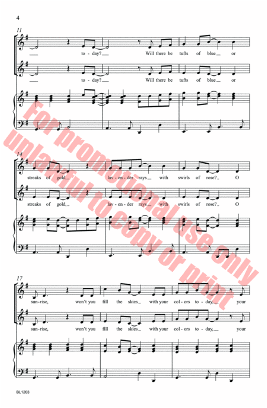 O Sunrise Choir scores gallery preview page 5