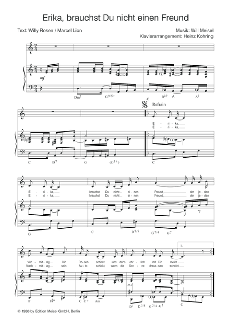 Erika, brauchst Du nicht einen Freund Voice scores gallery preview page 3