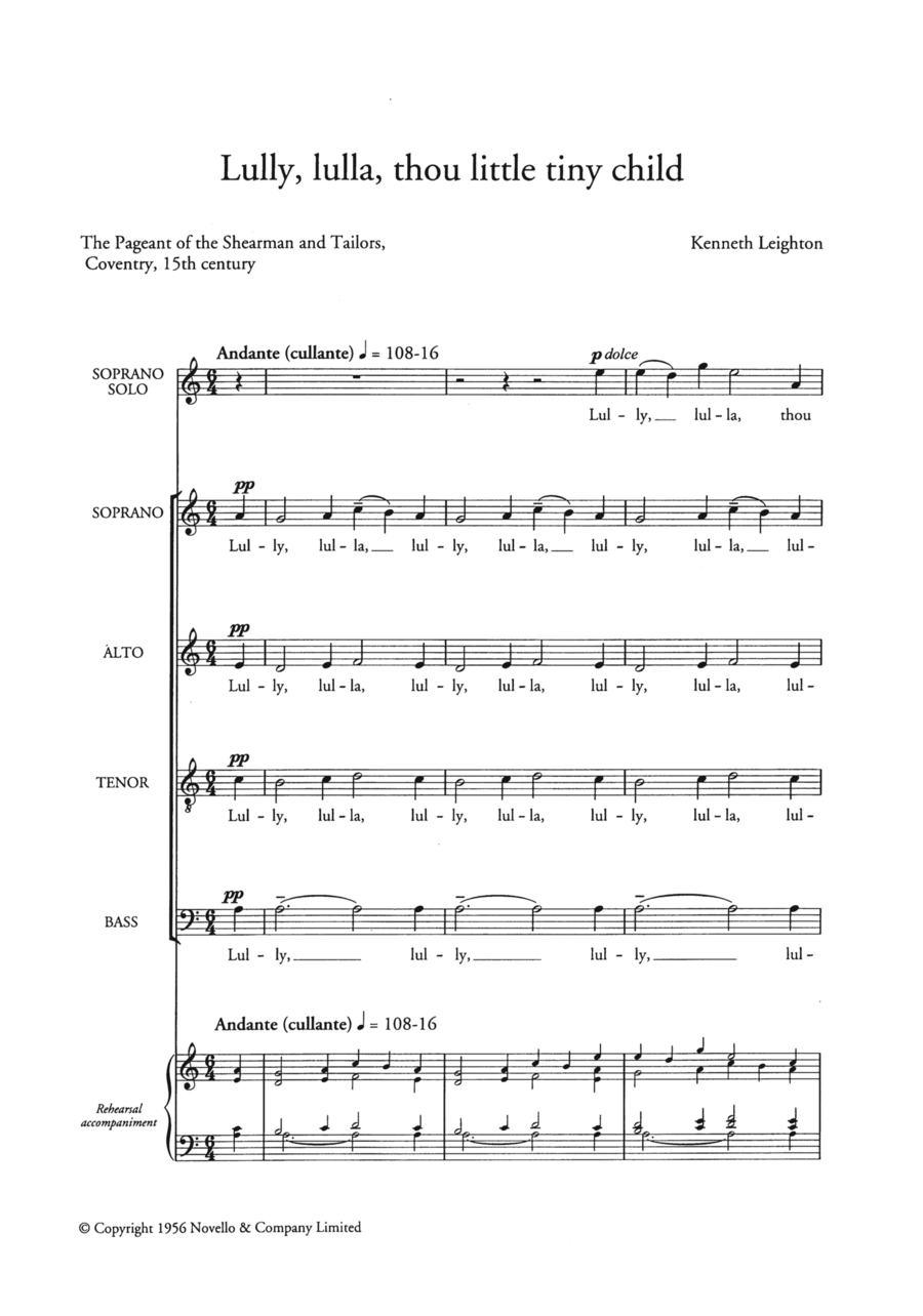 Lully, Lulla, Thou Little Tiny Child Choir scores gallery preview page 1