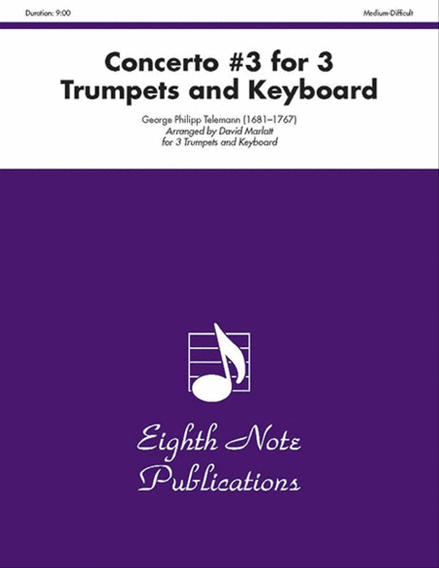 Concerto #3 for 3 Trumpets and Keyboard Trumpet Trio scores gallery preview page 1
