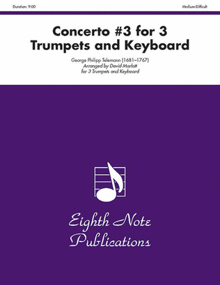 Book cover for Concerto #3 for 3 Trumpets and Keyboard