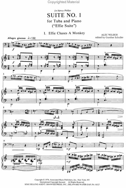Suite No. 1 for Tuba and Piano (“Effie Suite”)