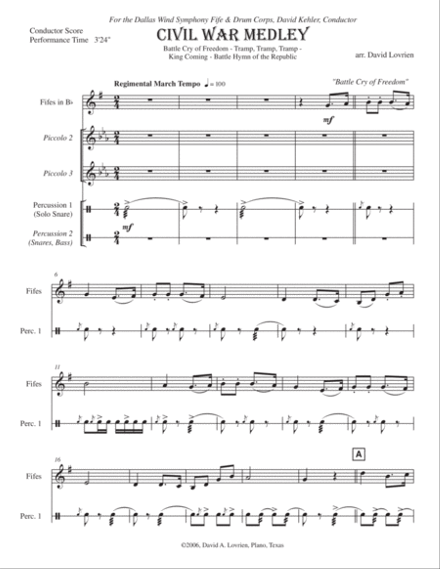 Civil War Fife & Drum Medley Piccolo scores gallery preview page 2