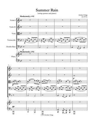 Summer Rain (string quintet and piano)
