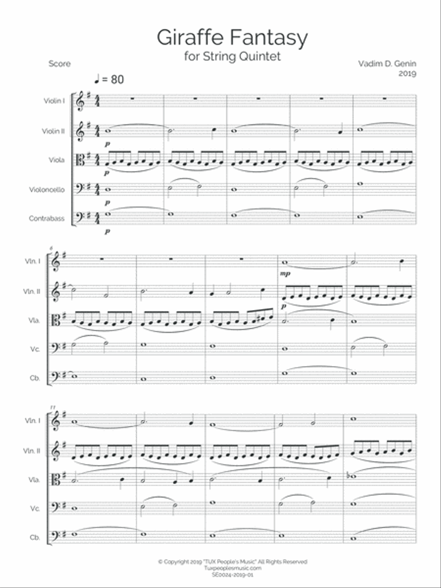 Giraffe Fantasy String Quintet scores gallery preview page 4