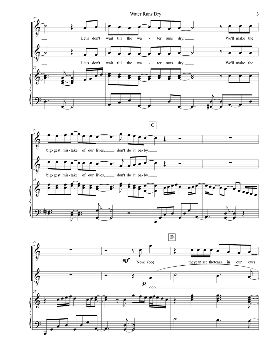 Water Runs Dry 2-Part scores gallery preview page 3