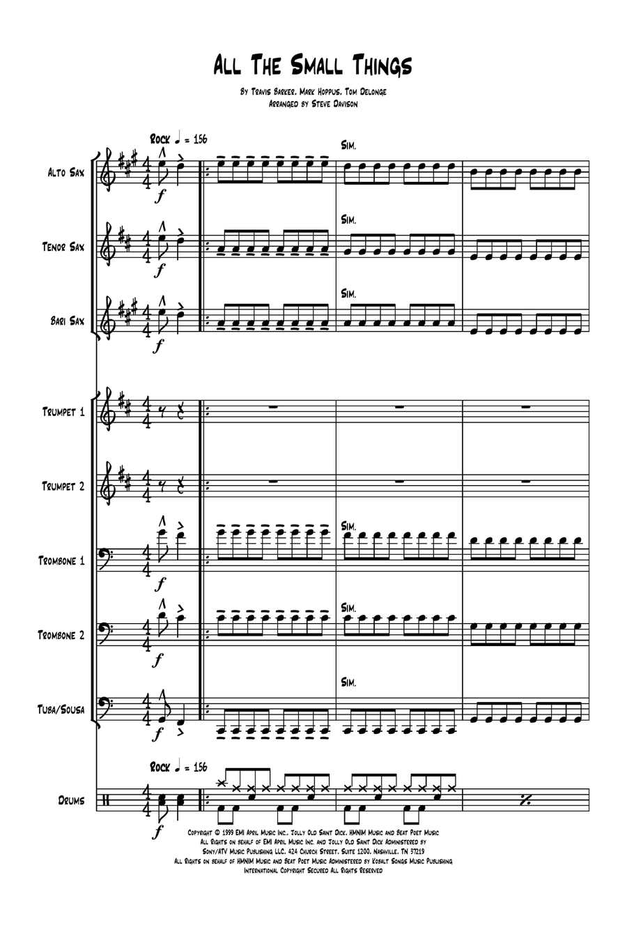 All The Small Things Large Ensemble scores gallery preview page 1