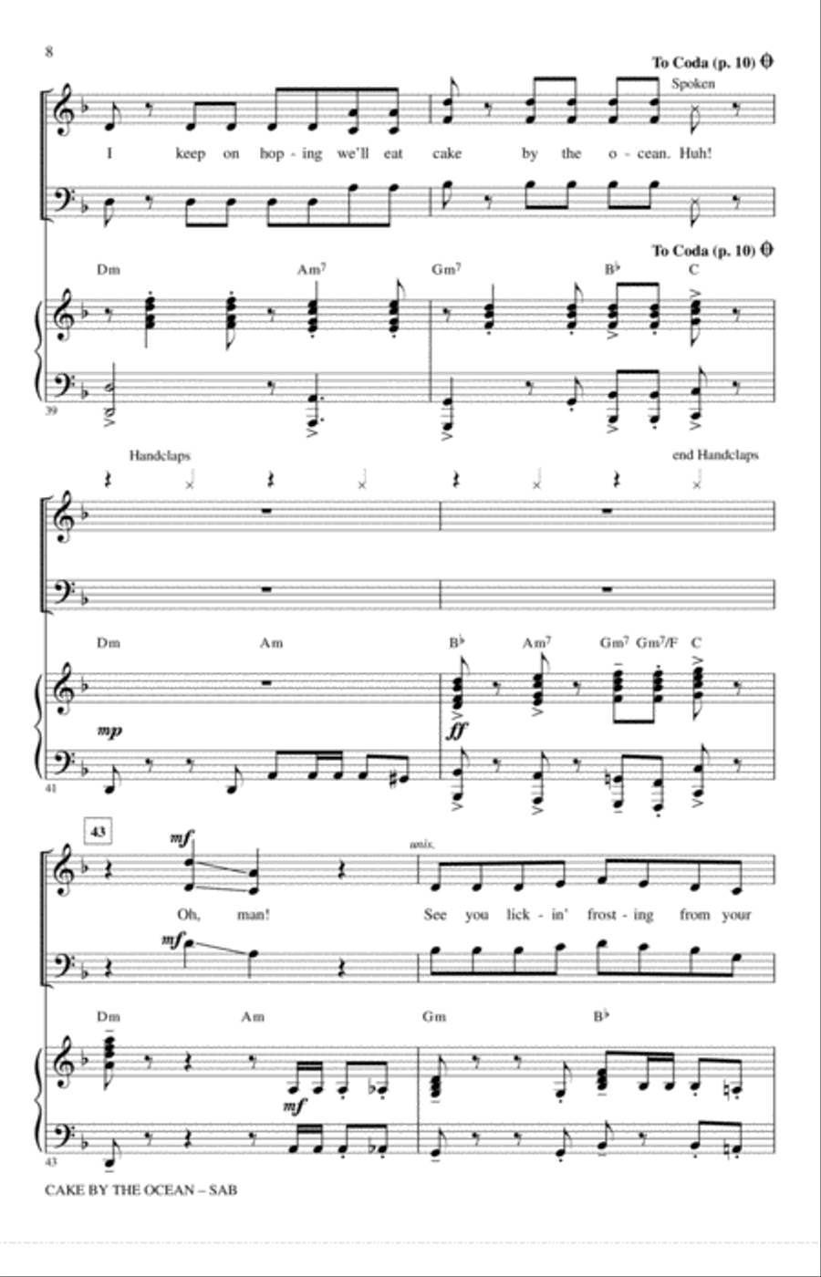 Cake By The Ocean 3-Part scores gallery preview page 7