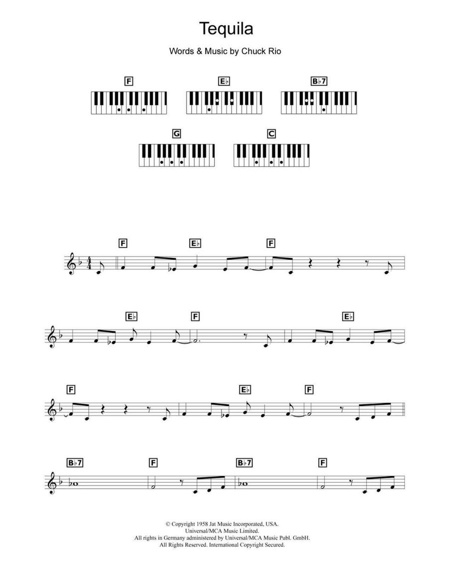 Tequila Tequila Piano scores gallery preview page 1
