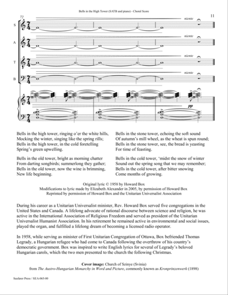 Bells in the High Tower 4-Part scores gallery preview page 12