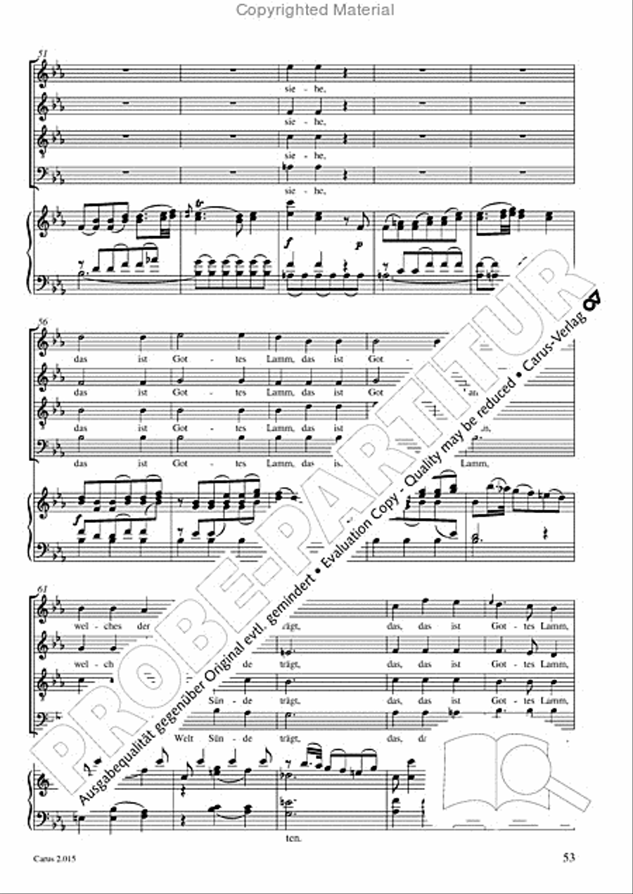 Carl Philipp Emanuel Bach & Gottfried August Homilius. Motets and Choruses Choir scores gallery preview page 55