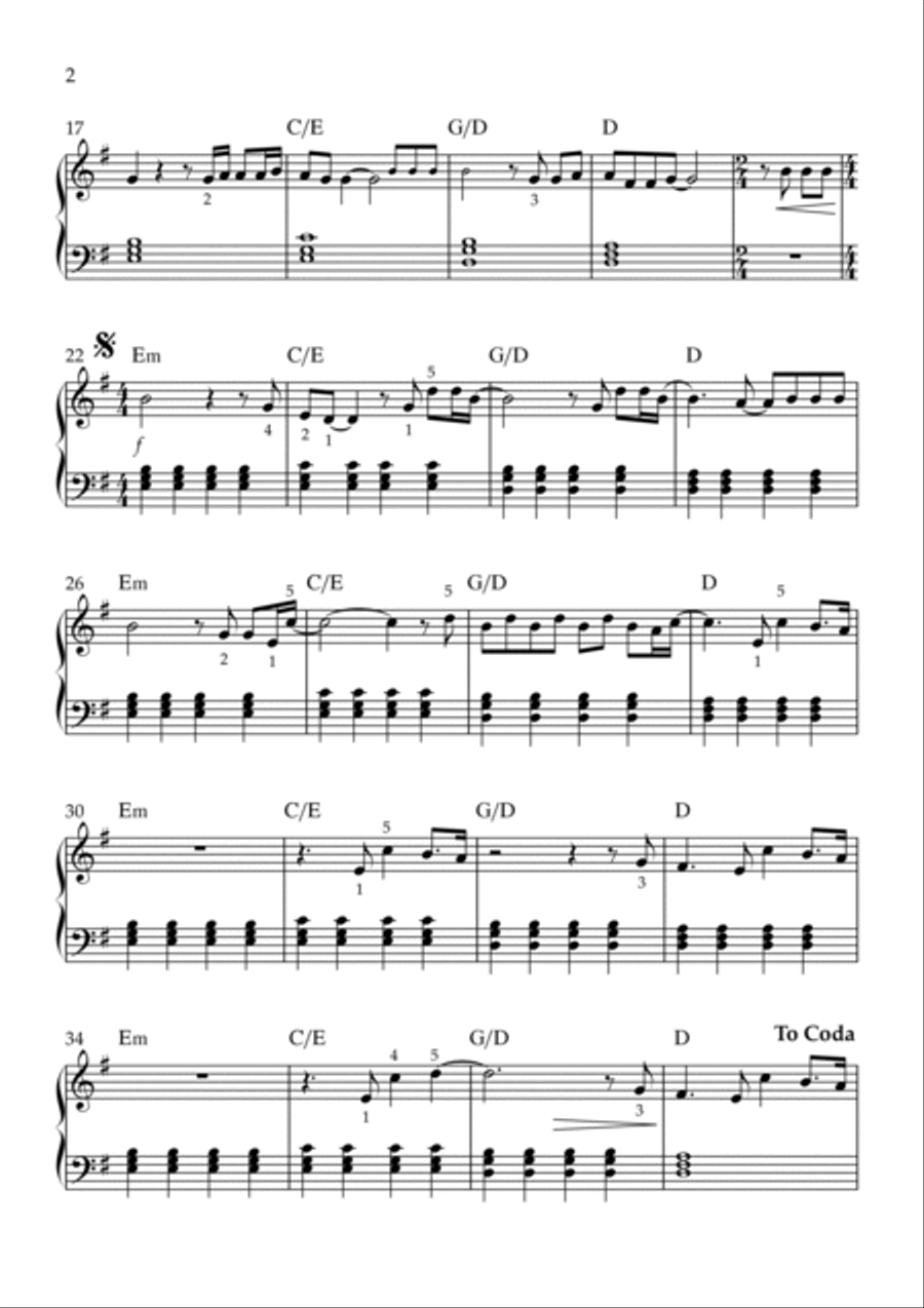Faded Piano Solo scores gallery preview page 2