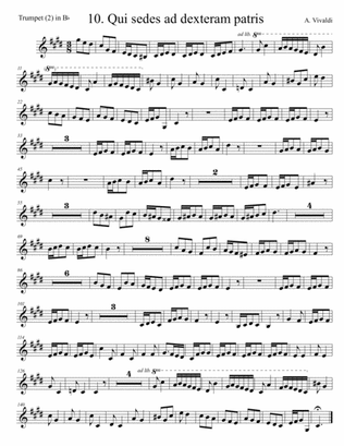 A. Vivaldi - "Qui sedes ad dexteram patris", X mvt. from "Gloria in D major", RV 589, arr. for Brass
