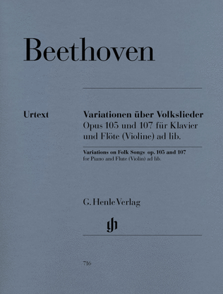 Book cover for Variations on Folk Songs, Op. 105 and 107