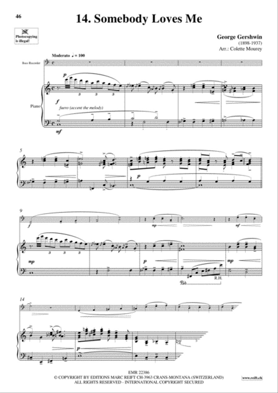 Gershwin 20 Greatest Hits Bass Recorder scores gallery preview page 16