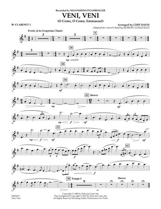 Veni, Veni (O Come, O Come Emmanuel) - Bb Clarinet 1