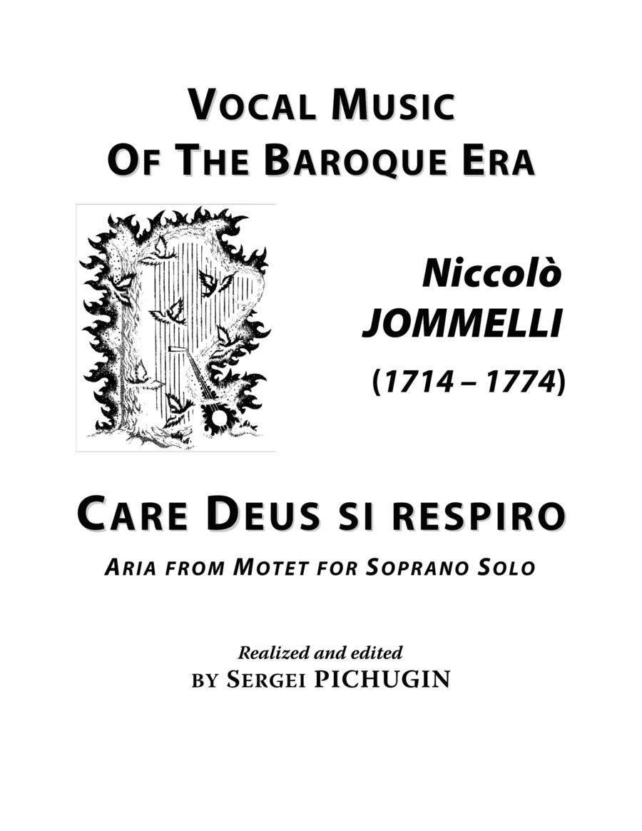 JOMMELLI Niccolò: Care Deus si respiro, an aria from motet, arranged for Voice and Piano (C minor) High Voice scores gallery preview page 1