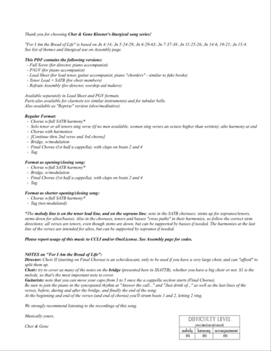 For I Am the Bread of Life [Octavo - Complete Package] Divisi scores gallery preview page 2