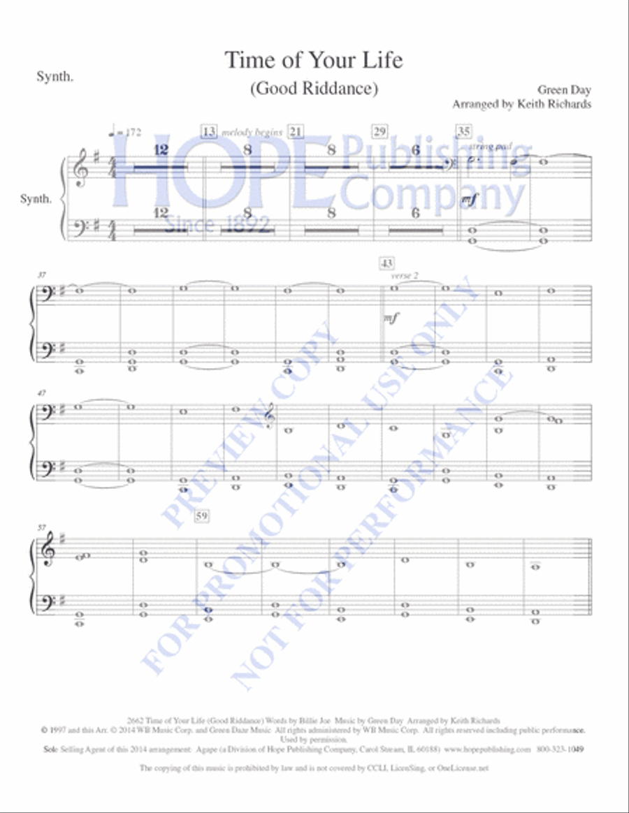 Time of Your Life (Good Riddance) 5-Octaves scores gallery preview page 6