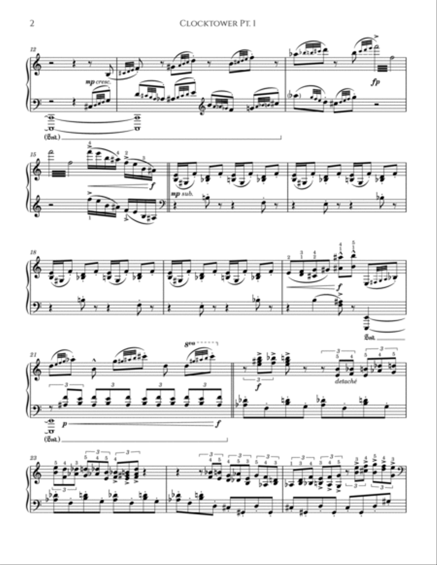 Clocktower Part 1 Piano Solo scores gallery preview page 2