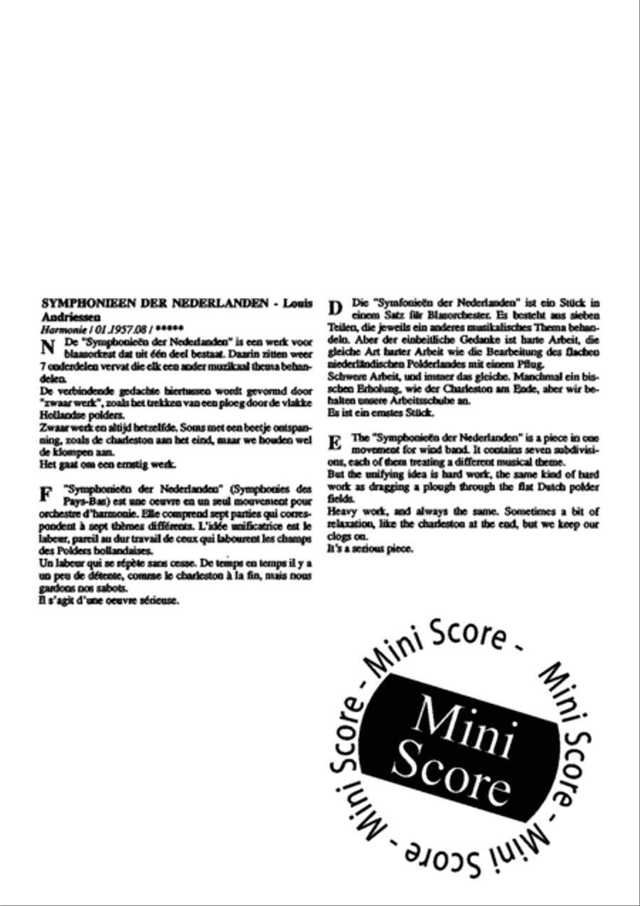 Symfonieen der Nederlanden Concert Band scores gallery preview page 73